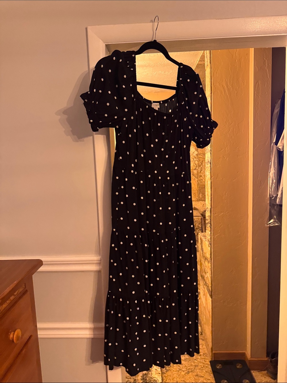 J. Crew Black and White Polka Dot Maxi Dress